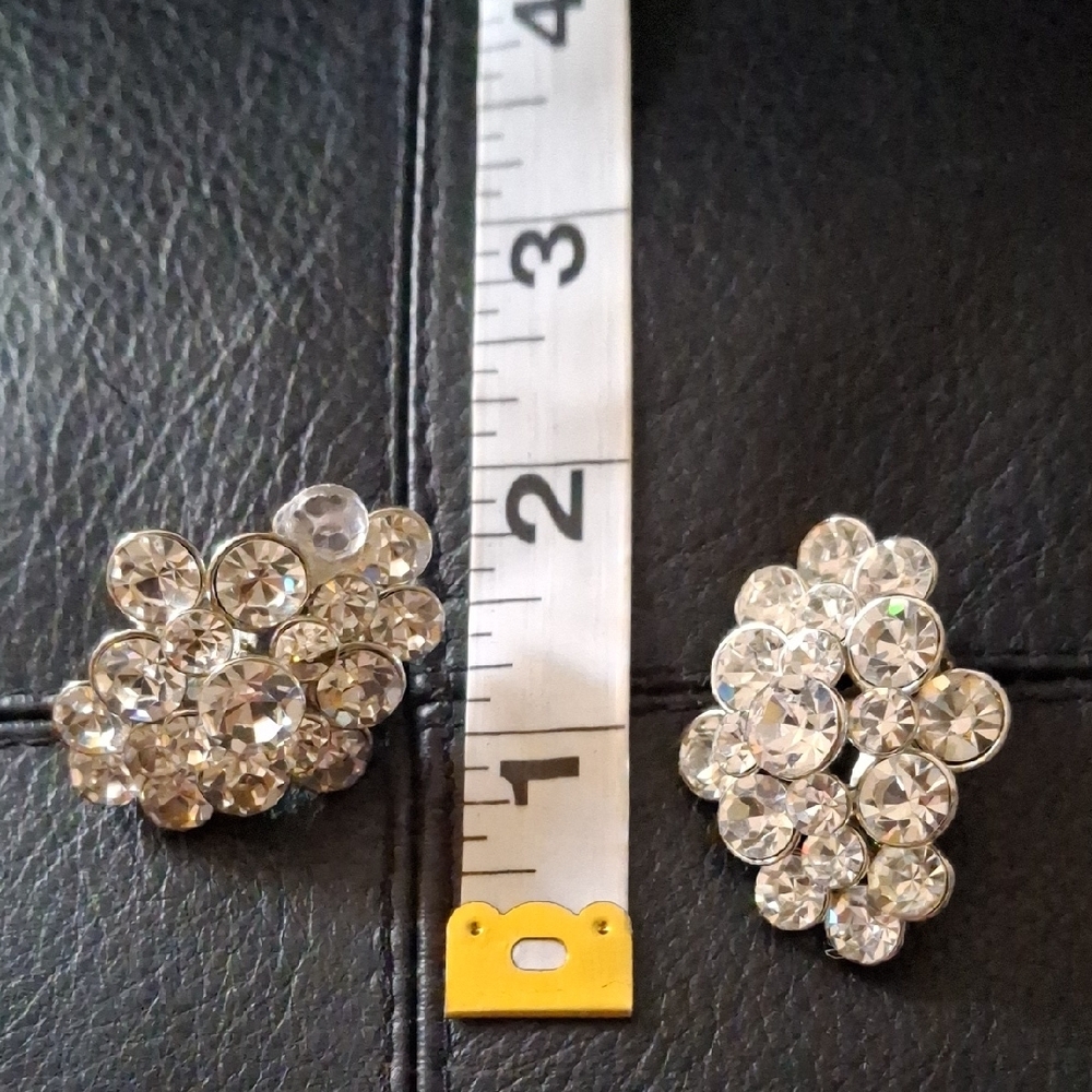 Elegant Silver Crystal Cluster Earrings